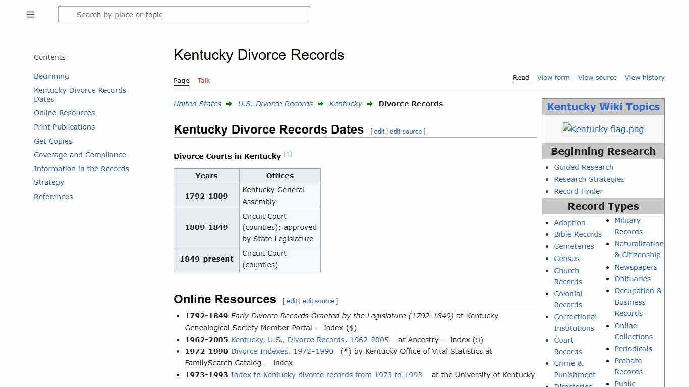 Kentucky Divorce Records • FamilySearch